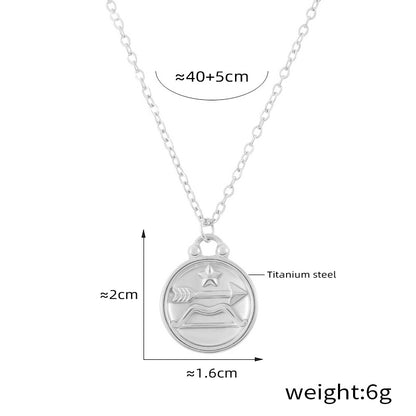 Elegant zodiac medallion with relief – timeless unisex necklace classic
