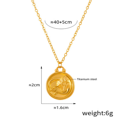 Elegant zodiac medallion with relief – timeless unisex necklace classic