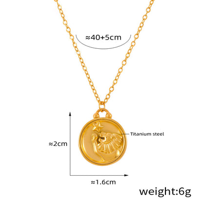 Elegant zodiac medallion with relief – timeless unisex necklace classic