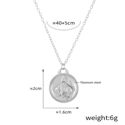 Elegant zodiac medallion with relief – timeless unisex necklace classic