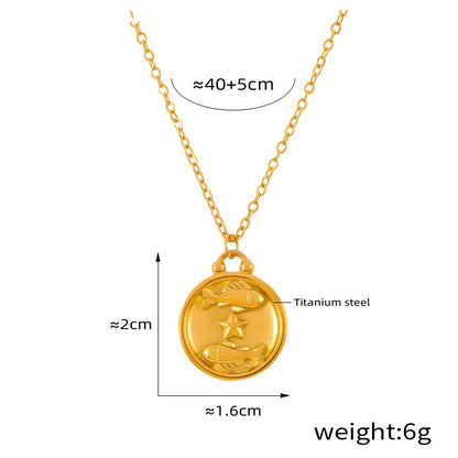 Elegant zodiac medallion with relief – timeless unisex necklace classic