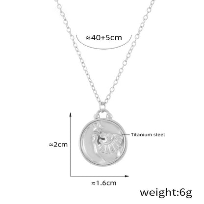 Elegant zodiac medallion with relief – timeless unisex necklace classic