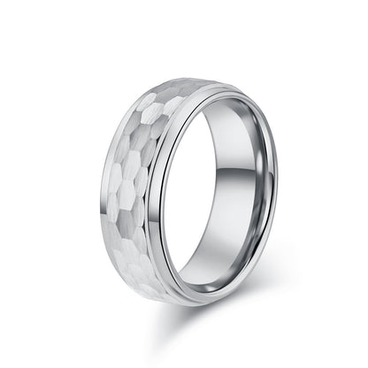 Hammerstruktur Wolframcarbid-Ring – Kratzfest