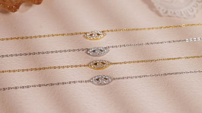 Evil eye necklace with 5A zirconia – multi-row fine chain made of gold-plated stainless steel or silver steel look